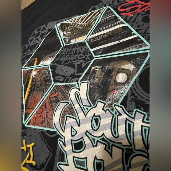 AMAZING VINTAGE SOUTH POLE “SIGNATURE SERIES” T-SHIRT SUBWAY NYC PRINT SIZE L - Picture 3 of 16